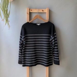 H&M Black and White Striped Sailor Breton Nautical Sweater S